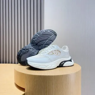 Hugo Boss Blanc Noir Semelle Chunky Tige Hybride Maille-Synthétique Sneakers Lifestyle