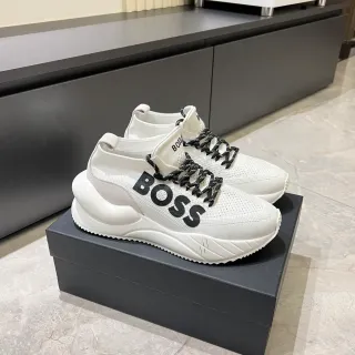 Hugo Boss Zapatillas Chunky Blanco Negro Upper De Knit Suela Esculpida