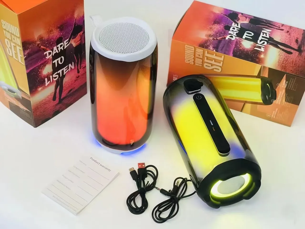 JBL 白灰色圆柱形透明外壳便携式扬声器 6