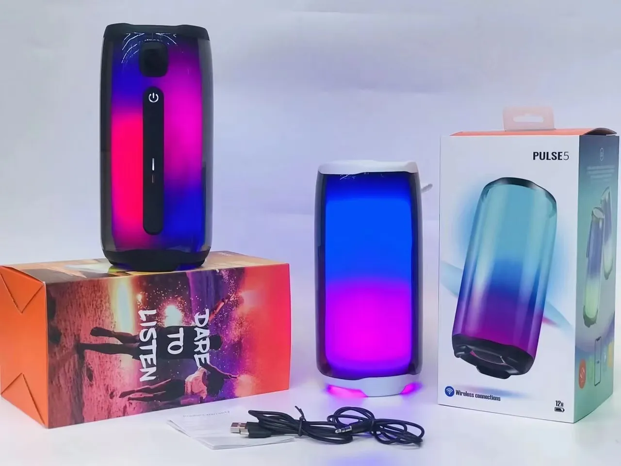 JBL 白灰色圆柱形透明外壳便携式扬声器 9