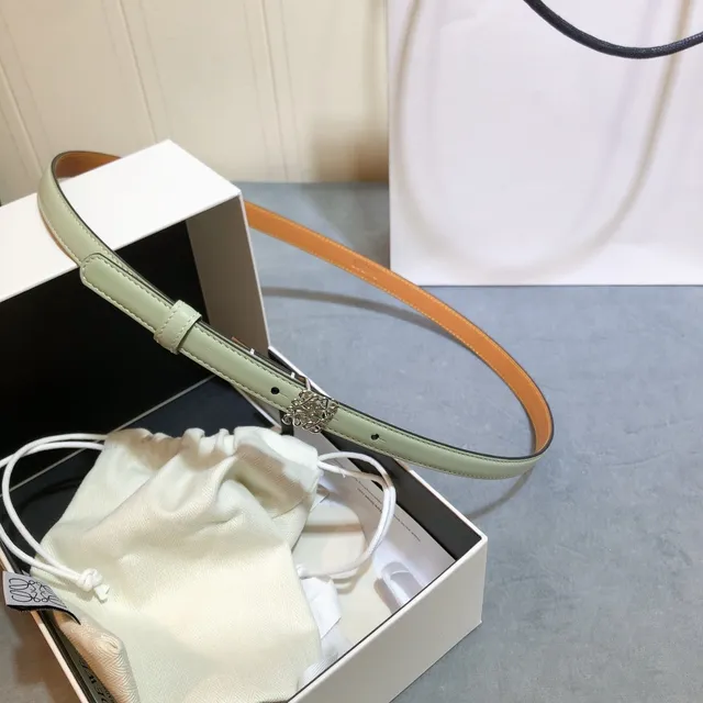 Loewe Anagram Belt Mint Green Dual-Tone Leather Belt 3