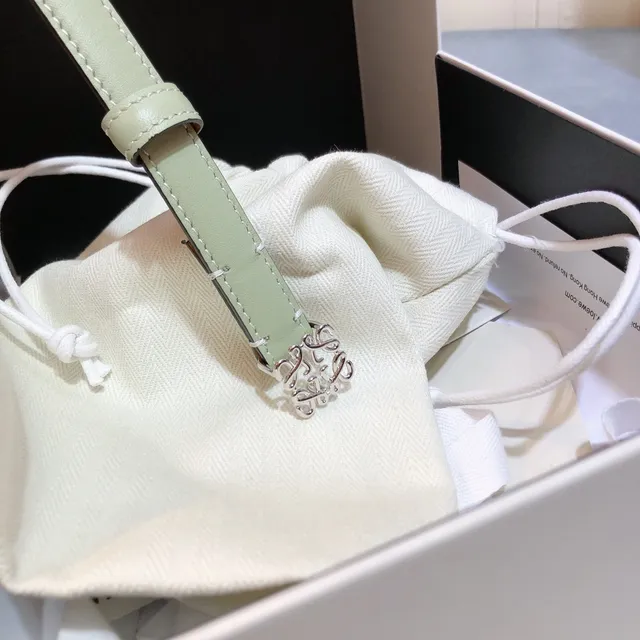 Loewe Anagram Belt Mint Green Dual-Tone Leather Belt 4