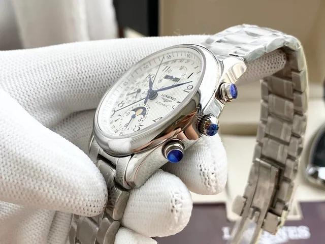 Longines Master Collection Chronograph Silver Stainless Steel White Dial Mechanical Watch 4
