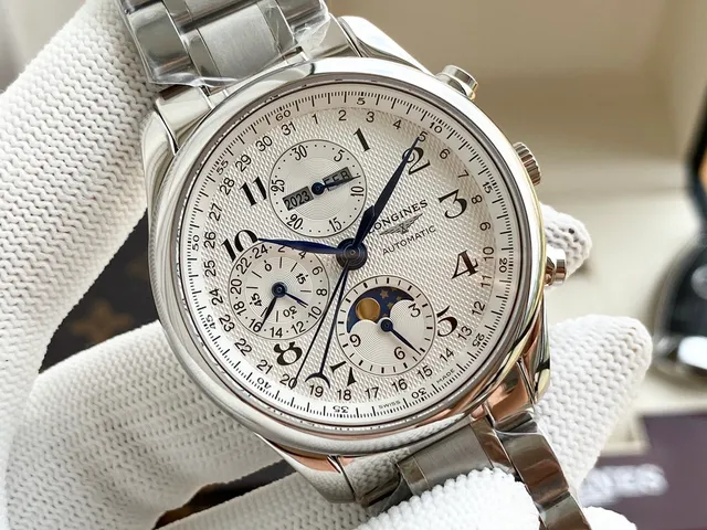 Longines Master Collection Chronograph Silver Stainless Steel White Dial Mechanical Watch 6