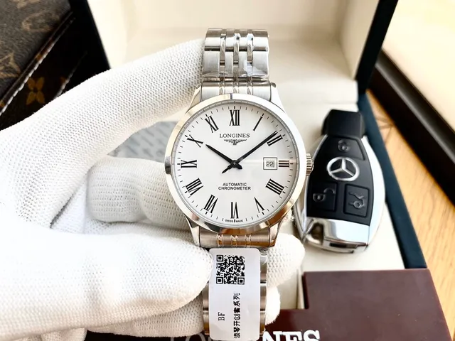 Longines Master Collection Silver Blue Stainless Steel Bracelet White Dial Mechanical Watch 7