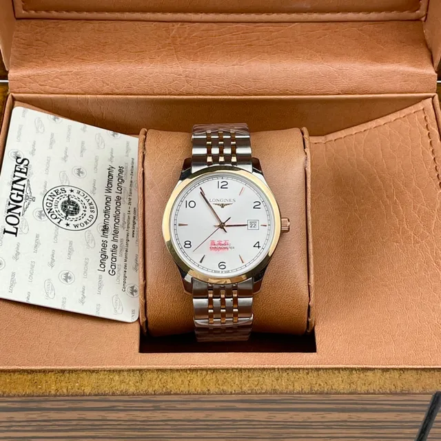 Longines 银金双色不锈钢白色表盘机械腕表 3