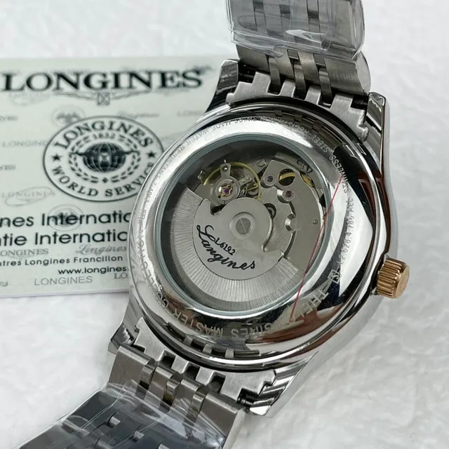 Longines 银金双色不锈钢白色表盘机械腕表 6