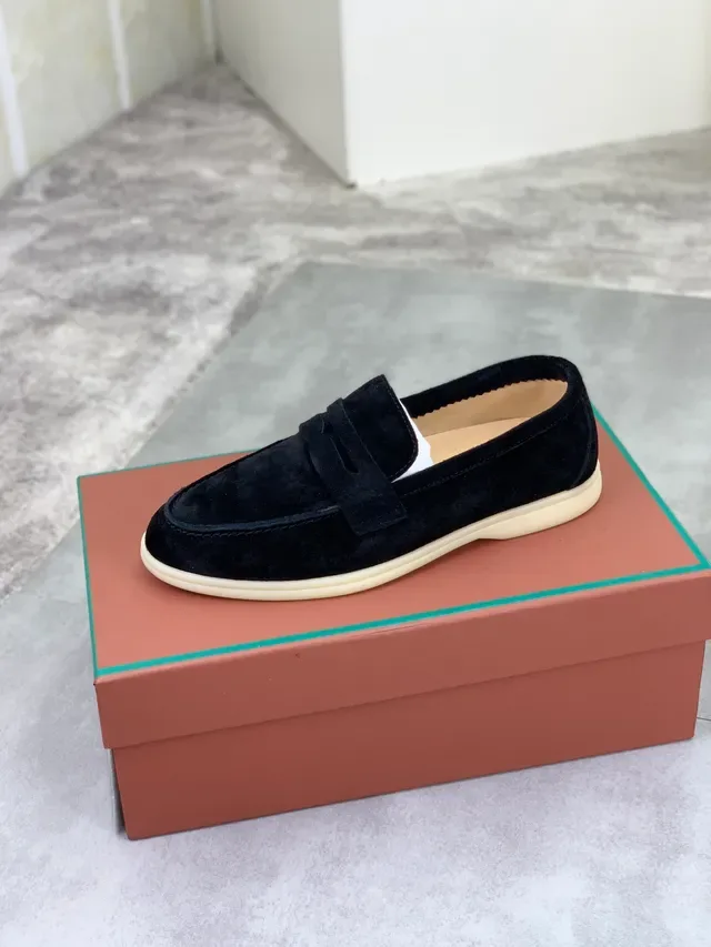 Loro Piana Penny Loafer Negro Beige Ante Correa 4