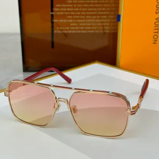 Louis Vuitton Aviator-Style Square Gradient Pink Amber Sunglasses