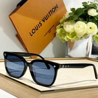 Louis Vuitton Black Blue Rectangular Acetate Frame Gradient Lenses Sunglasses