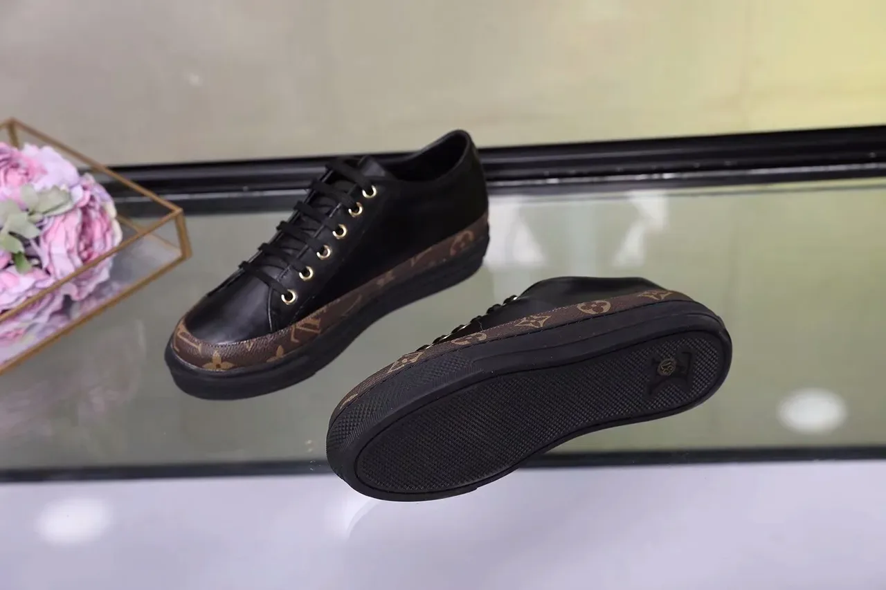 Louis Vuitton Black Brown Monogram Stripe Leather Upper Lifestyle Sneakers 3