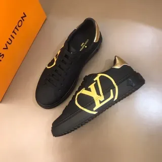 Louis Vuitton 黑色金色低帮印花生活运动鞋