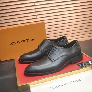 Louis Vuitton Chaussures Oxford à Bout Cap en Cuir Noir