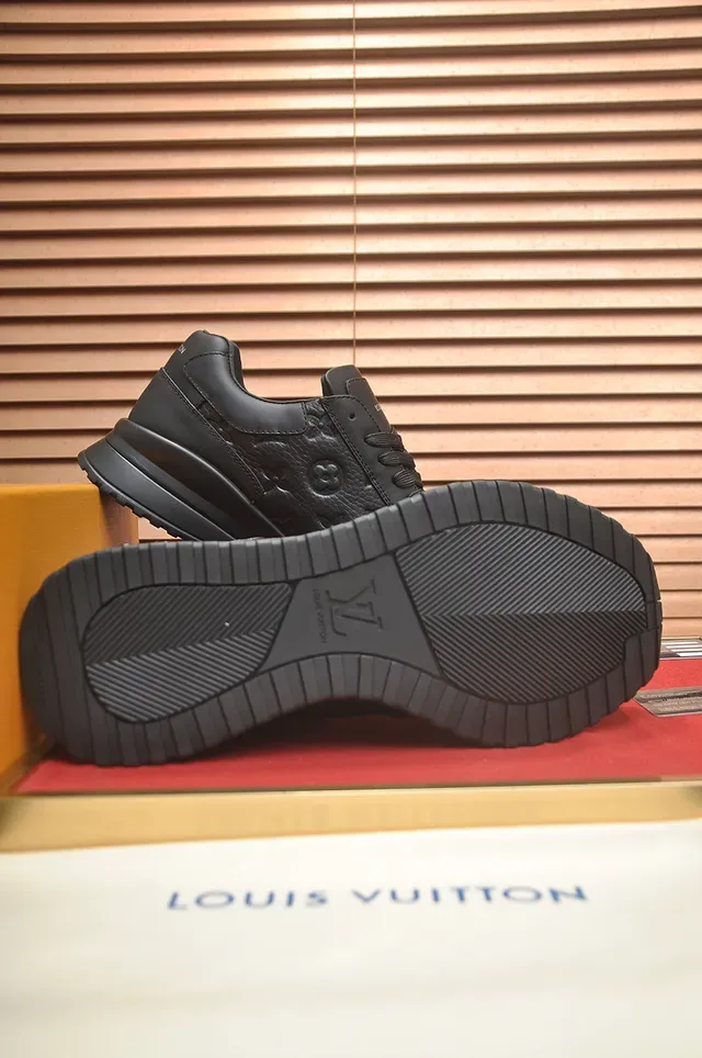 Louis Vuitton Black Monogram Leather Sculpted Chunky Sole Lifestyle Sneakers 3