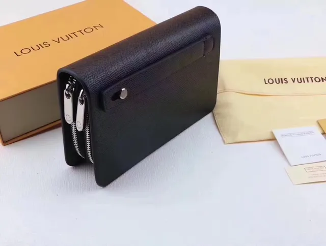 Louis Vuitton কালো টেক্সচার্ড লেদার জিপ-আরাউন্ড লং ওয়ালেট 3