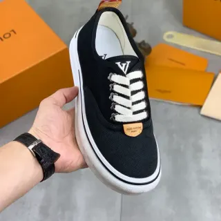 Louis Vuitton Black White Canvas Upper Rope Laces Lifestyle Sneakers