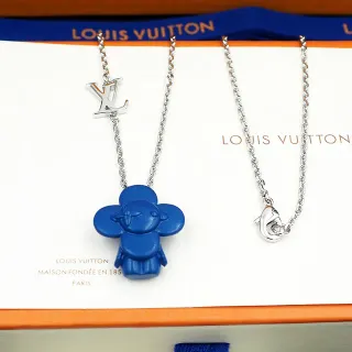 Louis Vuitton নীল ফুল চরিত্র পেন্ডেন্ট নেকলেস