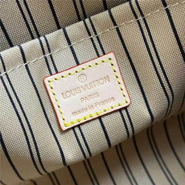 Louis Vuitton भूरा बेज मोनोग्राम कैनवास रोल्ड लेदर हैंडल्स टोट बैग 3