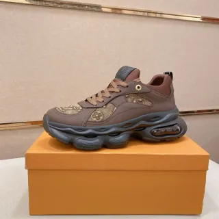 Louis Vuitton Brown Beige Sole Monogrammed Textile Panels Chunky Sneakers