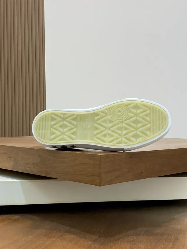 Louis Vuitton بني أبيض Monogram Canvas Slip-On Lifestyle Sneakers 2