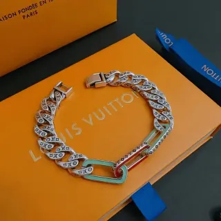 سوارة لويس فيتون Chain Reaction Monogram Enamel فضي