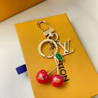 Louis Vuitton Cherry Key Holder Red Gold Metal Enamel Charms Crossbody Bag