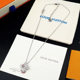 Louis Vuitton colar com pingente floral de cristal