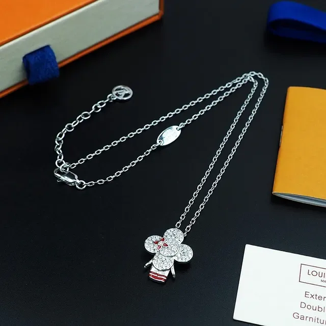 Louis Vuitton colar com pingente floral de cristal 5