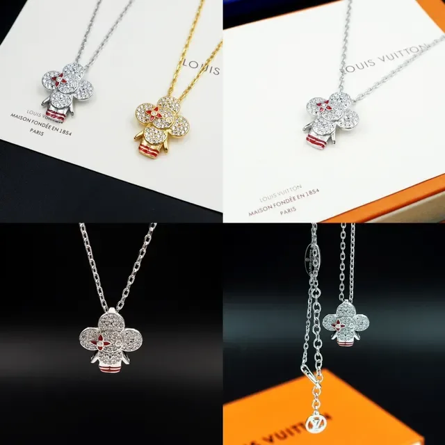 Louis Vuitton colar com pingente floral de cristal 8