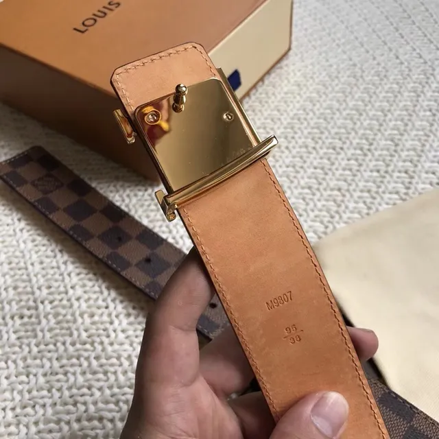 Louis Vuitton Damier Ebène Monogram Buckle Leather Belt 4