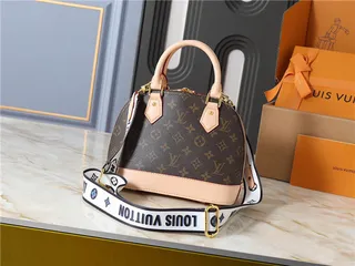 Louis Vuitton Dauphine भूरा Monogram Canvas और भूरी चमड़े Boston Bag 8