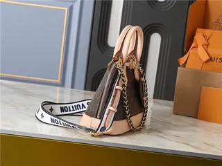 Louis Vuitton Dauphine भूरा Monogram Canvas और भूरी चमड़े Boston Bag 9