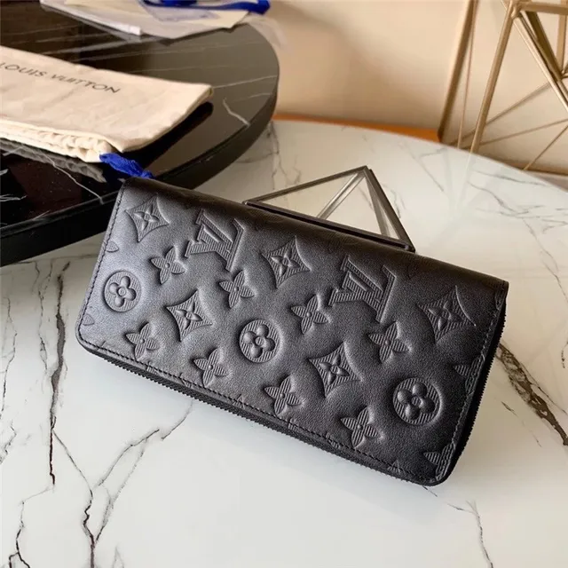 Louis Vuitton Embossed Monogram Black Long Wallet 9