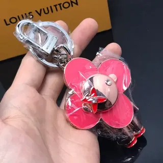 Louis Vuitton Flower Charm Pink Gold Enamel Metal Crossbody Bag