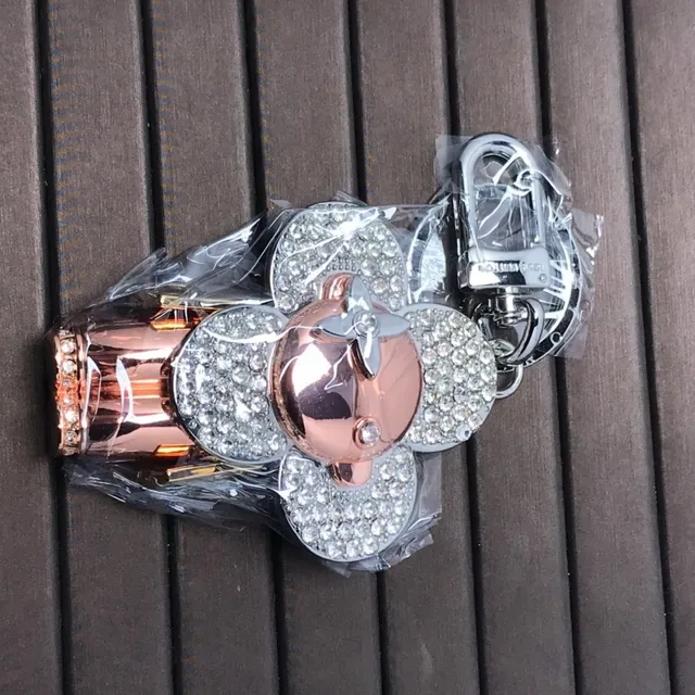 Louis Vuitton Flower Key Holder Silver Gold Crystal-Embellished Brooch 2