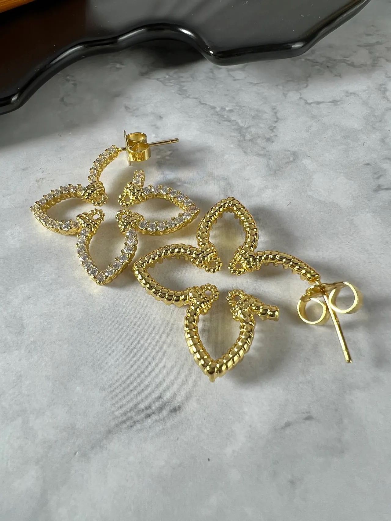 Louis Vuitton 花朵主题 镶钻 水晶 蝴蝶耳环 3