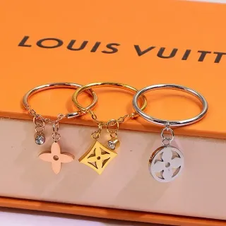 Louis Vuitton 金银金属吊坠字母图案魅力戒指