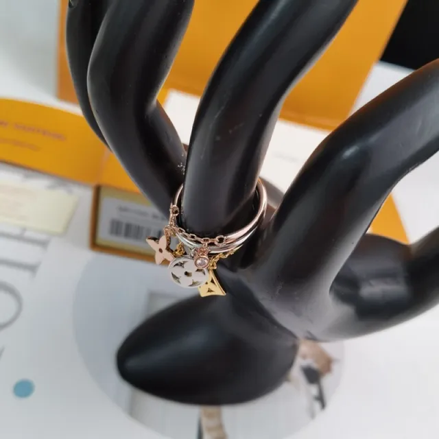 Louis Vuitton Gold Silver Stacked Multi-Band Mixed-Metal Ring 2