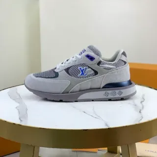 Louis Vuitton Tênis Lifestyle Cinza Azul Hybrid Mesh-Suede Upper Embossed LV Motif Midsole