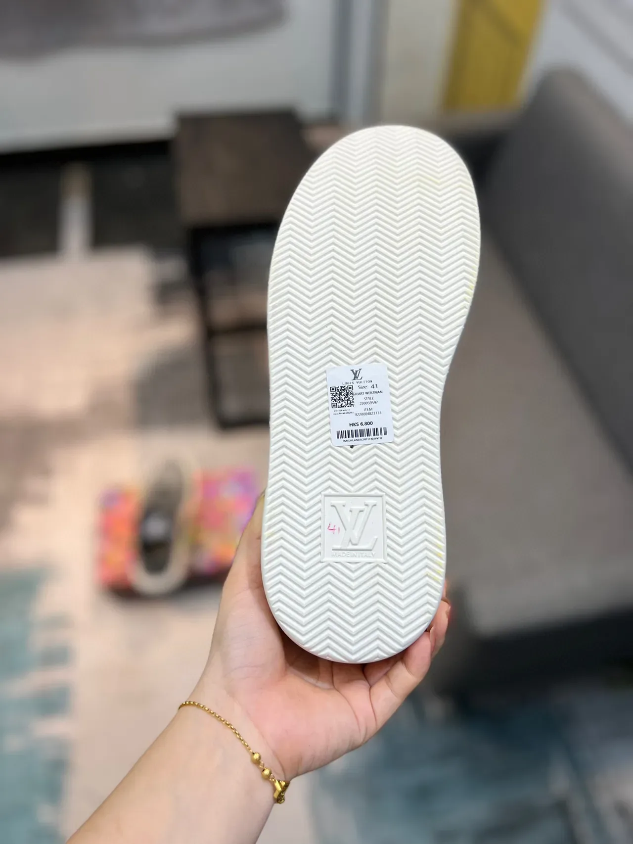 Louis Vuitton ধূসর সাদা কুমির এমবসড চামড়া লো-টপ লেস-আপ লাইফস্টাইল স্নিকার্স 9