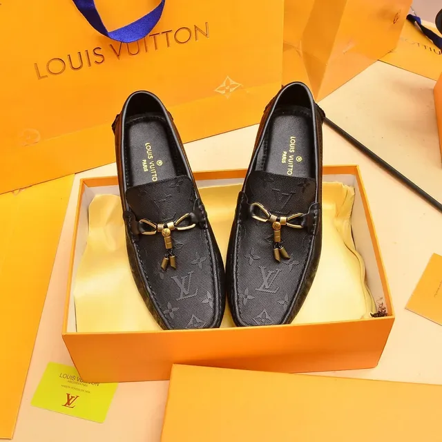 Louis Vuitton Horsebit Loafer Black Monogram Leather Loafers 7
