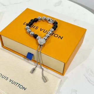 Louis Vuitton Iconic Beads Pulsera Negro y Plata