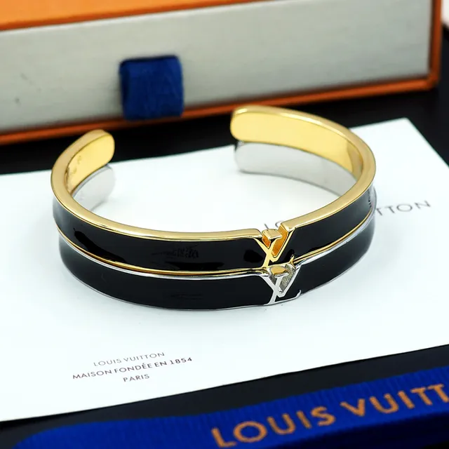 Louis Vuitton Iconic Cuff Noir Émail Or-Ton Bracelet 2
