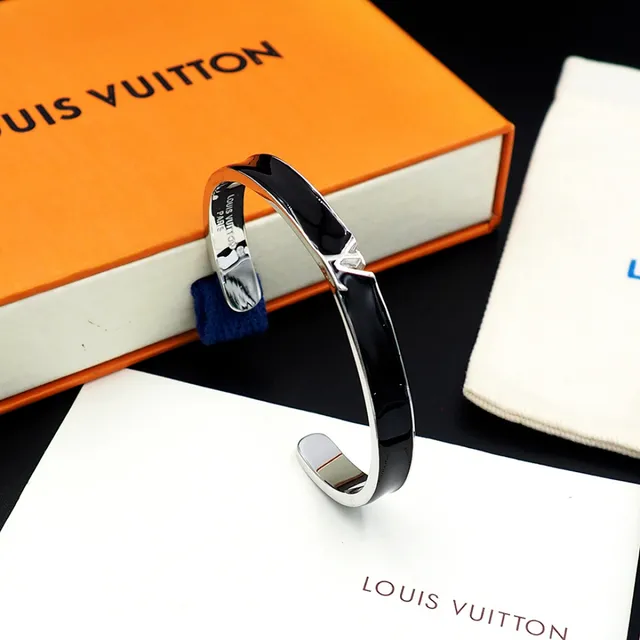 Louis Vuitton Iconic Cuff Noir Émail Or-Ton Bracelet 5