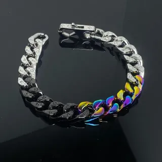 Louis Vuitton Pulsera Iconic Curb Link Acabado Triple Iridiscente de Metal