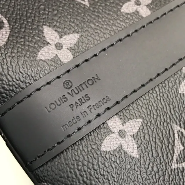 Louis Vuitton Keepall Bandoulière Monogram Eclipse Black डफल बैग 6