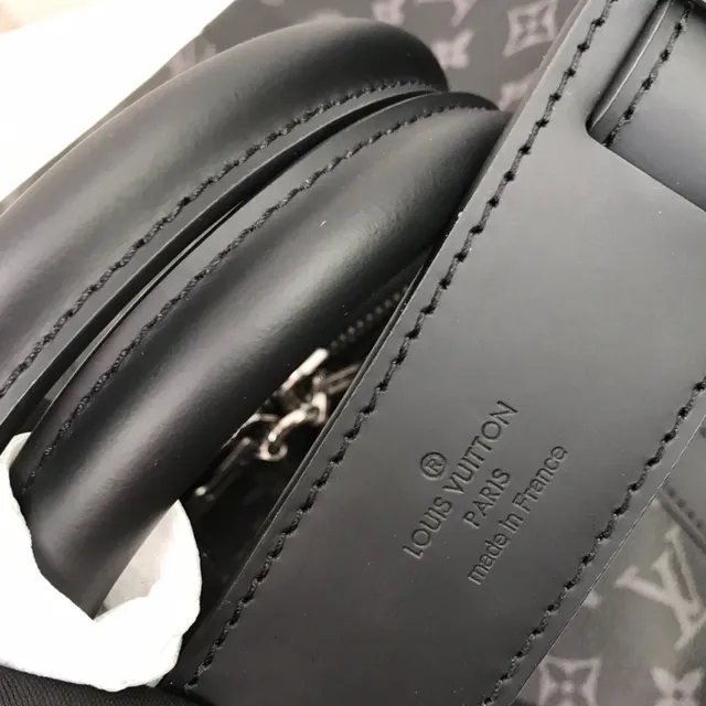Louis Vuitton Keepall Bandoulière Monogram Eclipse Black डफल बैग 7