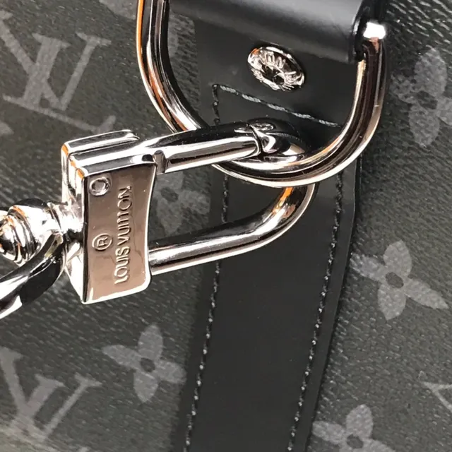 Louis Vuitton Keepall Bandoulière Monogram Eclipse Black डफल बैग 15