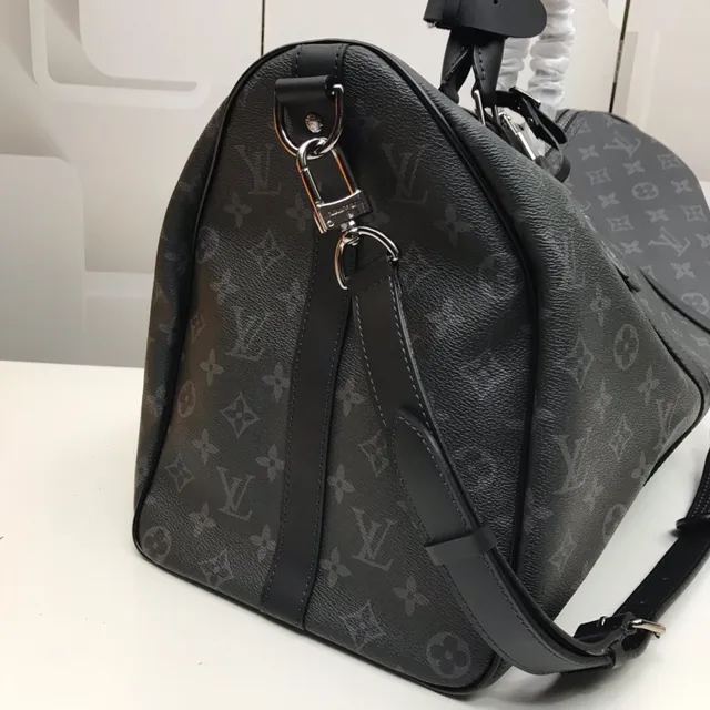 Louis Vuitton Keepall Bandoulière Monogram Eclipse Black डफल बैग 18