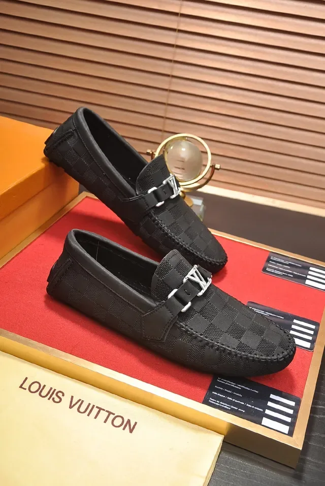 Louis Vuitton Loafer Black Silver Damier Graphite Canvas Single Strap Loafer 4